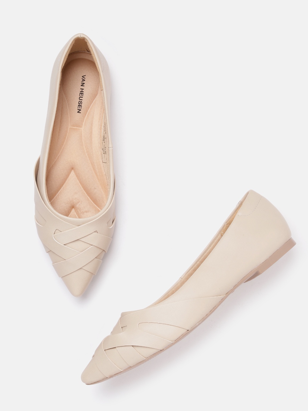 

Van Heusen Woman Textured Ballerinas, Beige