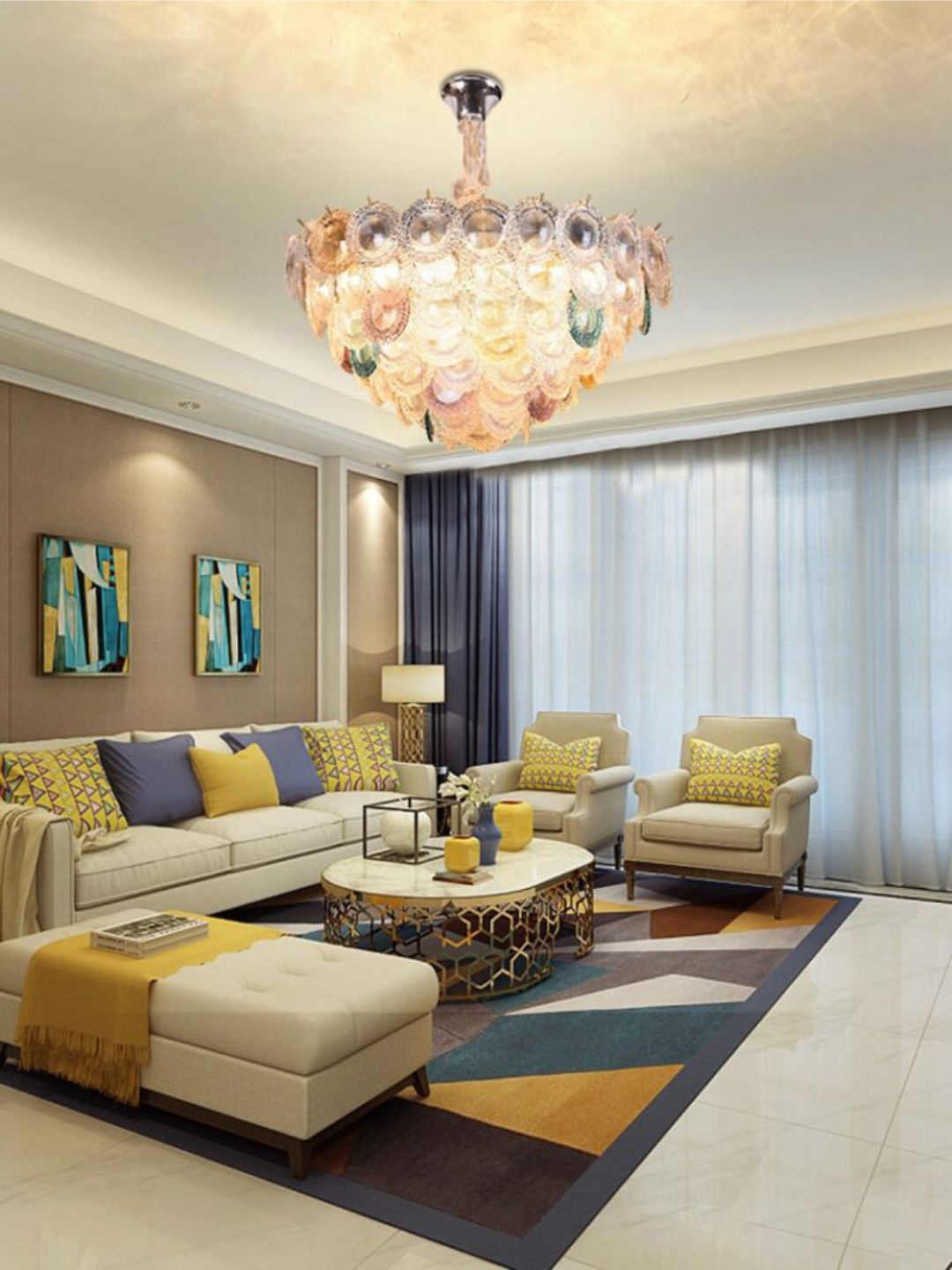 

The Art House White Textured Ceiling Lamp