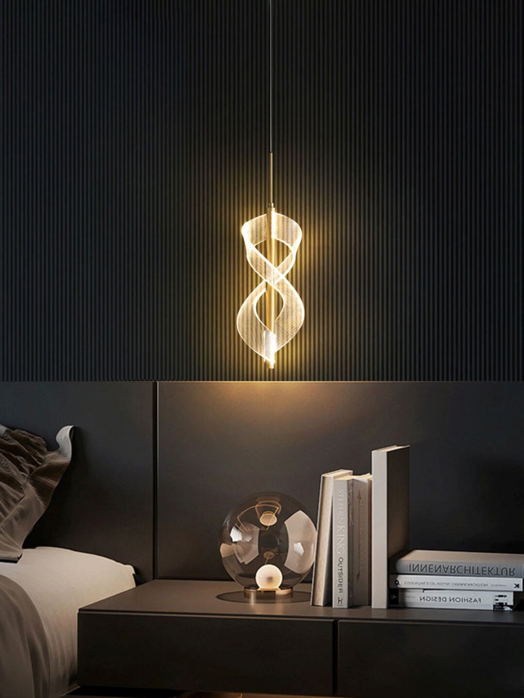 

The Art House Golden Helix Ceiling Pendant Lamp, Gold