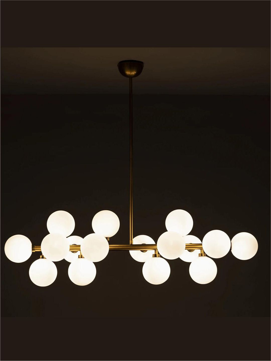 

The Art House Gold Toned 16 Light Frosted Hanging Lamps
