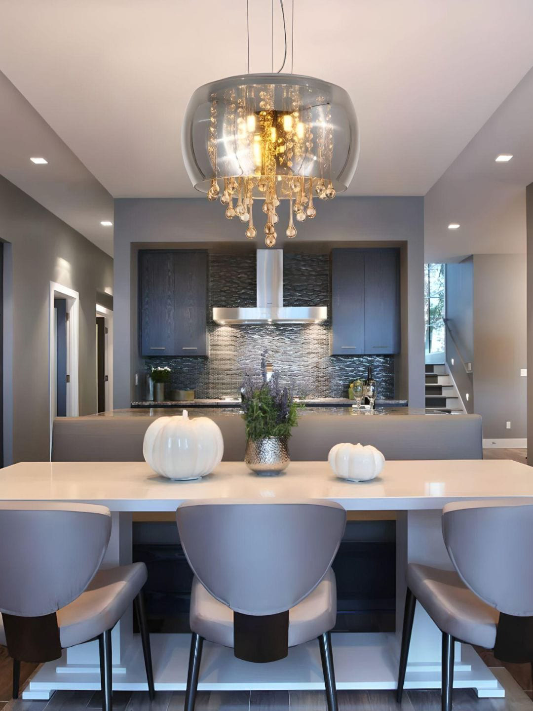 

The Art House Silver Toned Chandelier Hanging Ceiling Lamp