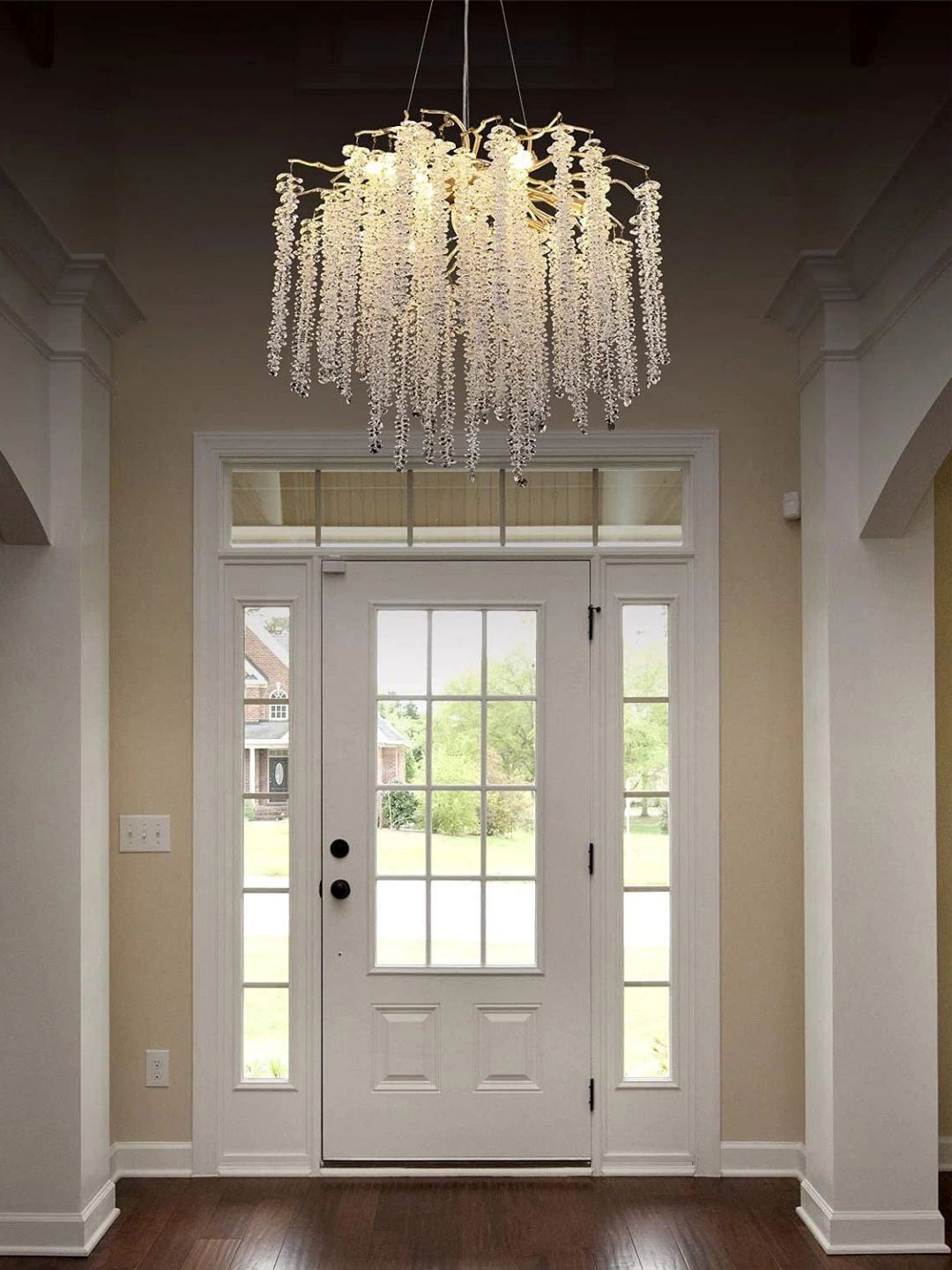 

The Art House Modern Crystal Tree Branch Chandelier Ceiling Lamp, Gold