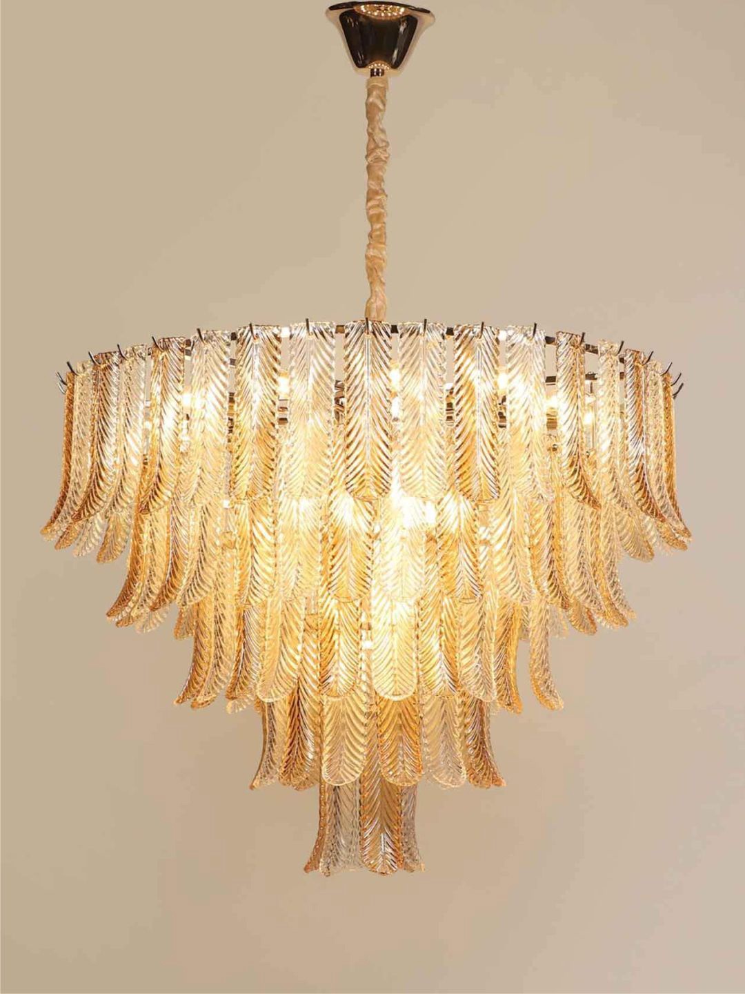 

The Art House Yellow Modern Crystal Chandelier Ceiling Lamps, Gold