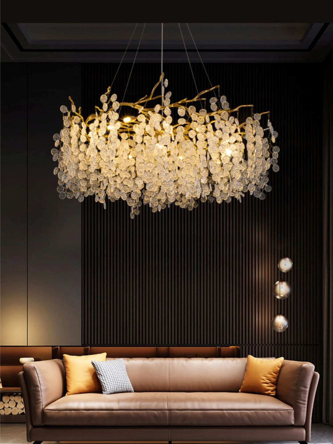 

The Art House White Long Crystal Glass Chandelier Hanging Ceiling Lamp
