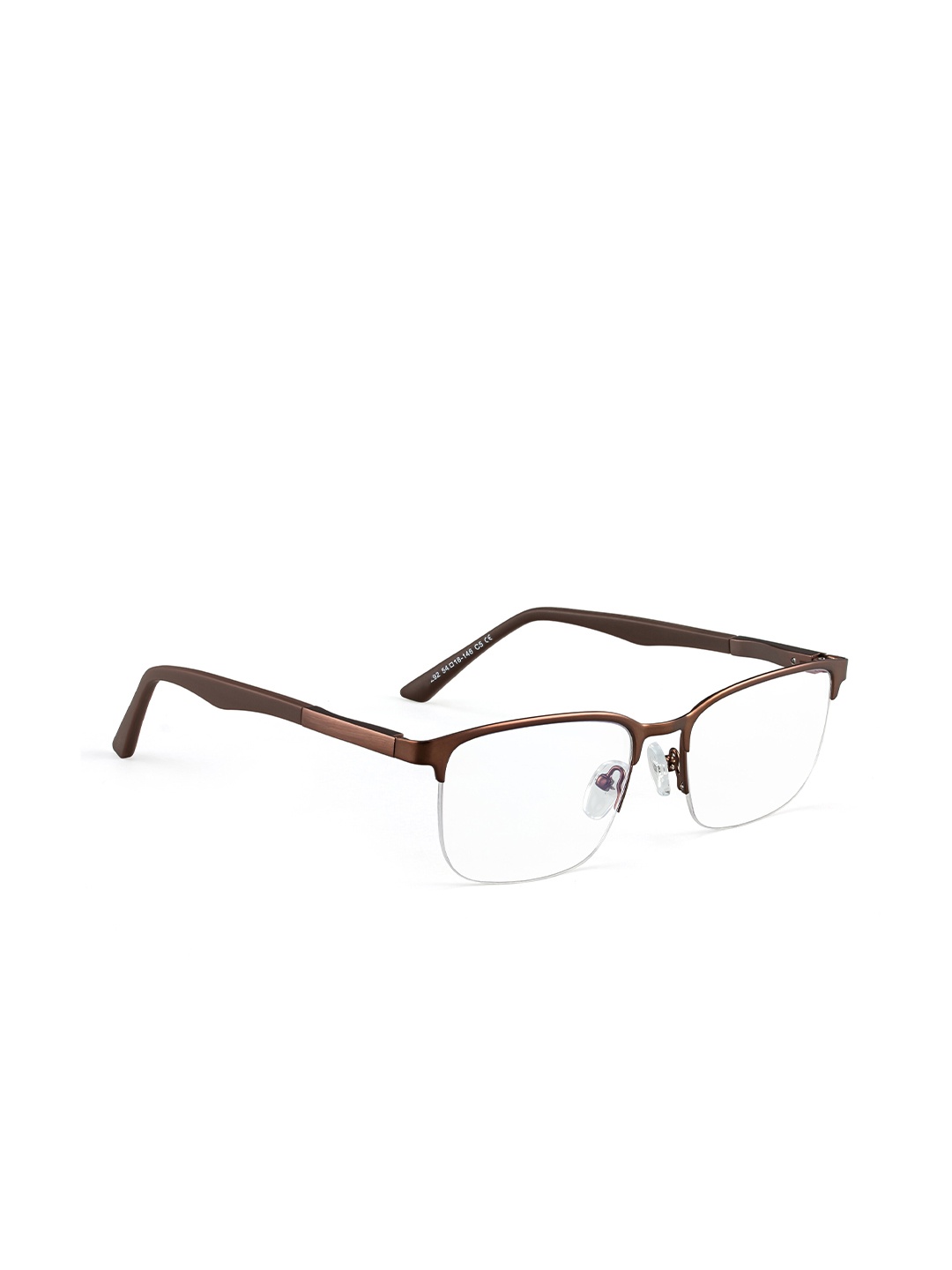 

ROYAL SON Unisex Half Rim Square Frames SF0083-C3, Brown