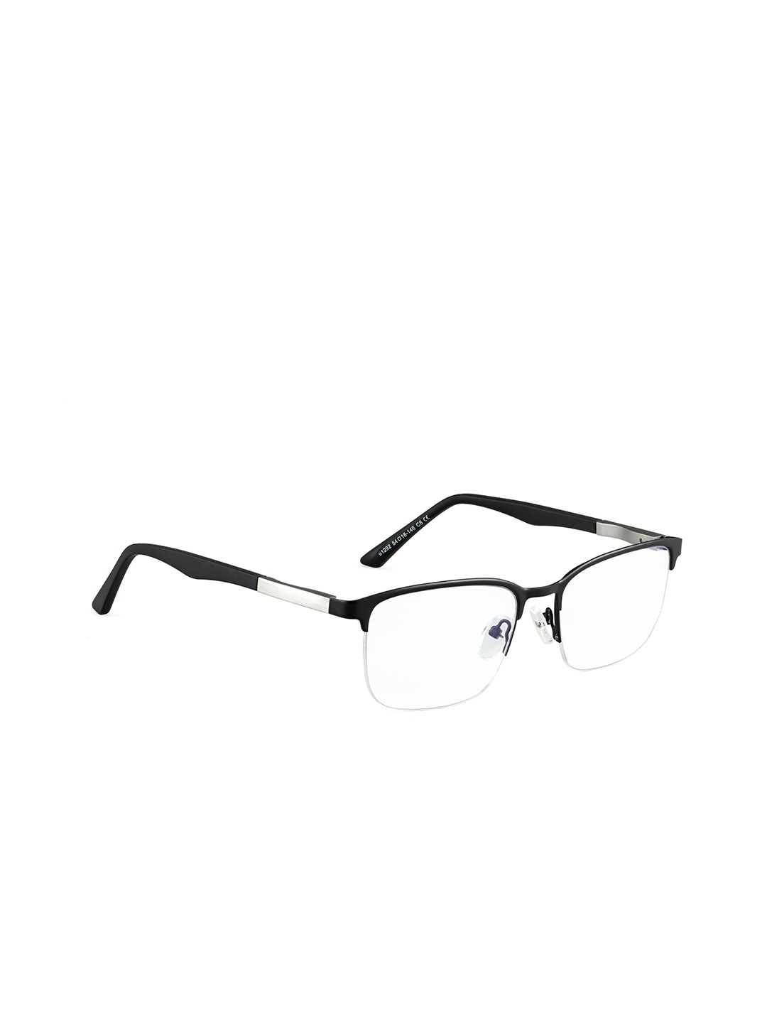 

ROYAL SON Unisex Half Rim Square Frames, Black