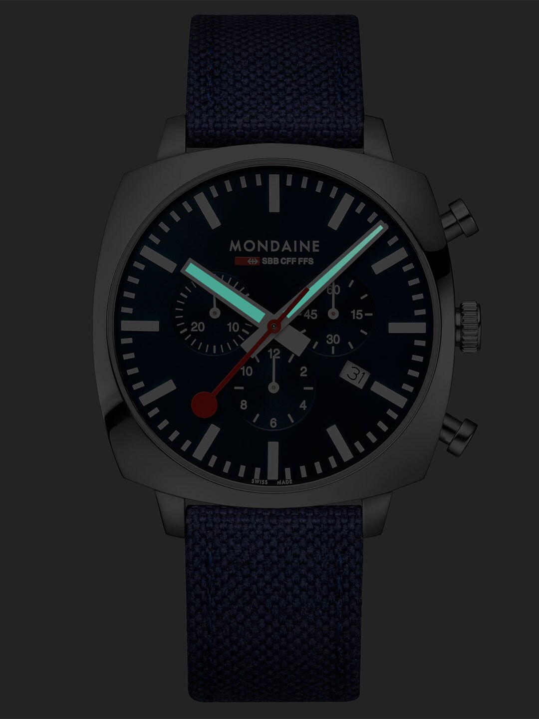 

Mondaine Men Textured Straps Analogue Watch MSL.41440.LD.SET, Blue