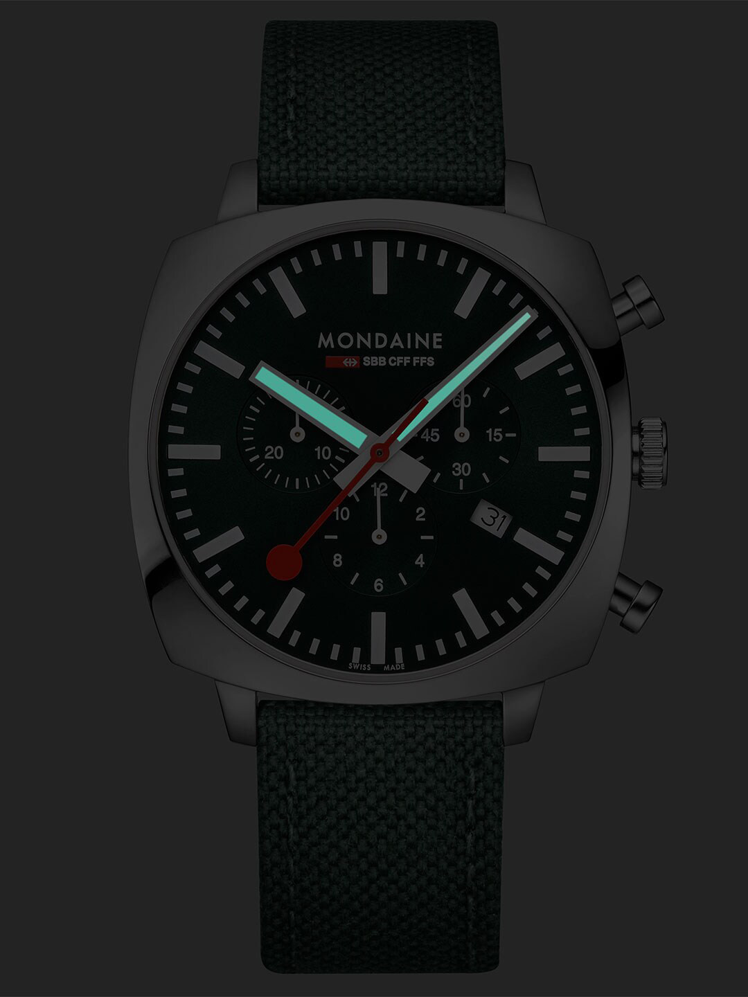 

Mondaine Men Textured Straps Analogue Watch MSL.41460.LF.SET, Green