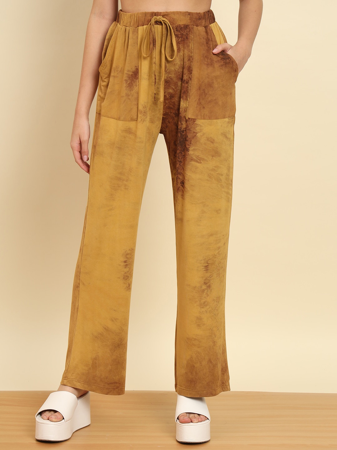 

Trend Arrest Women Comfort Straight Fit High-Rise Trousers, Brown