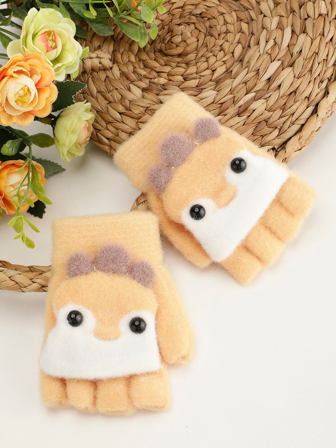 

PASSION PETALS Kids Petals Penguin Design Acrylic Gloves, Coffee brown
