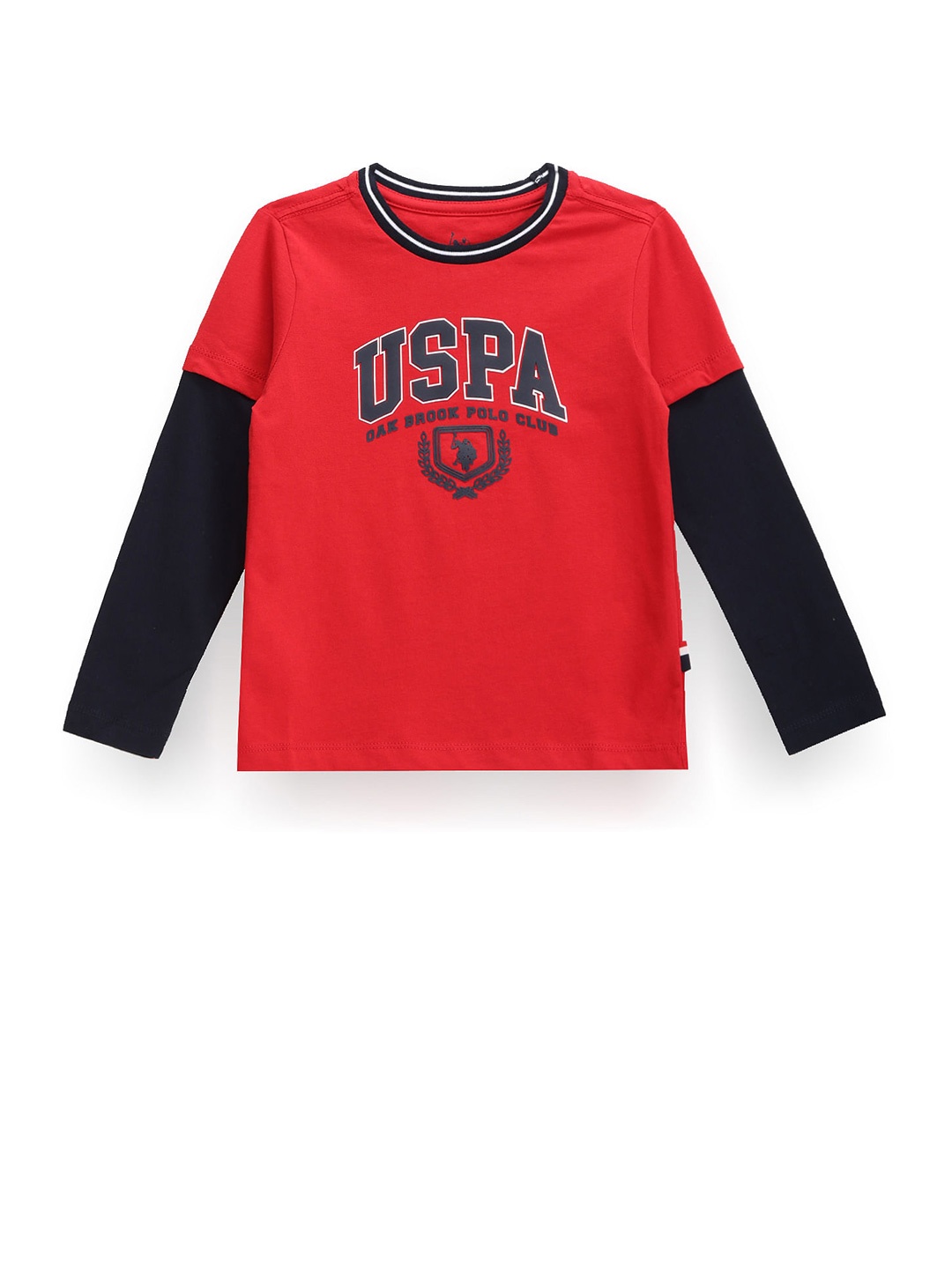 

U.S. Polo Assn. Kids Boys Typography Printed Pure Cotton Pullover Sweatshirt, Orange