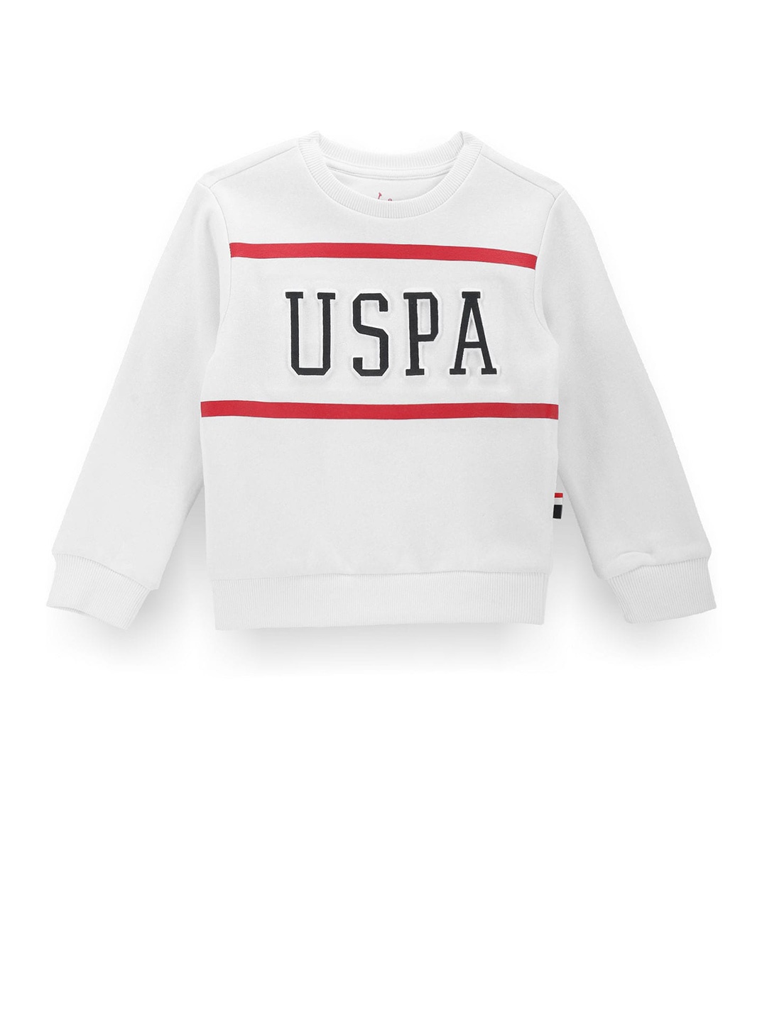 

U.S. Polo Assn. Kids Boys Typography Printed Cotton Sweatshirt, White