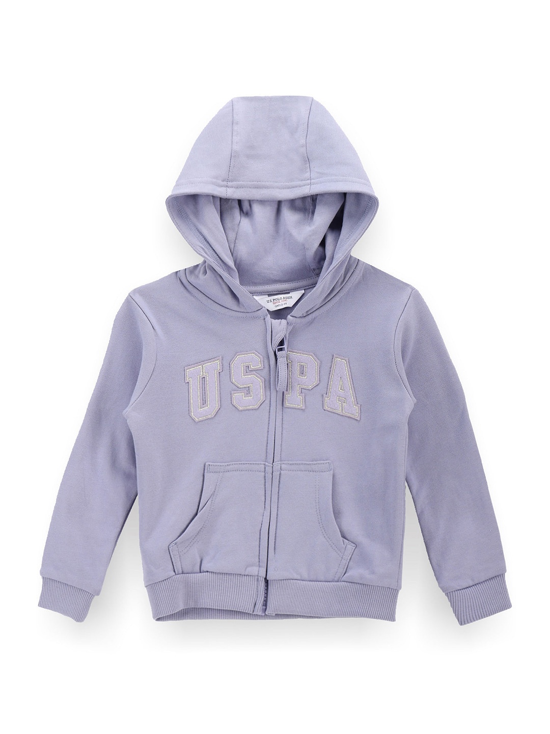 

U.S. Polo Assn. Kids Girls Pure Cotton Hooded Sweatshirt, Purple