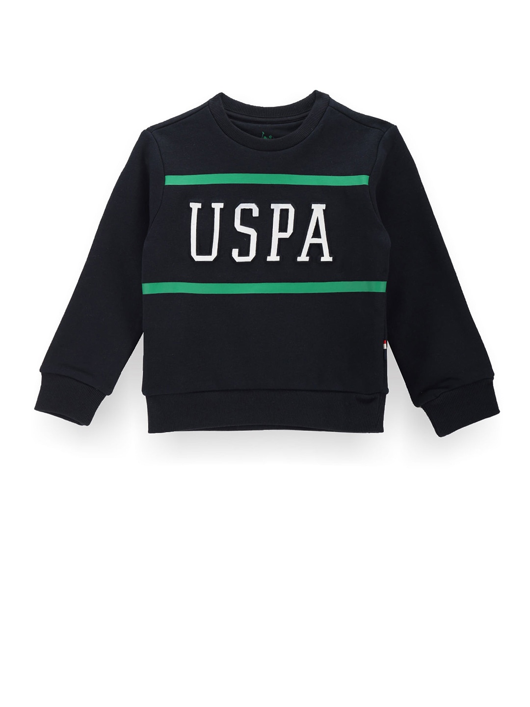 

U.S. Polo Assn. Kids Boys Typography Printed Cotton Pullover Sweatshirt, Blue