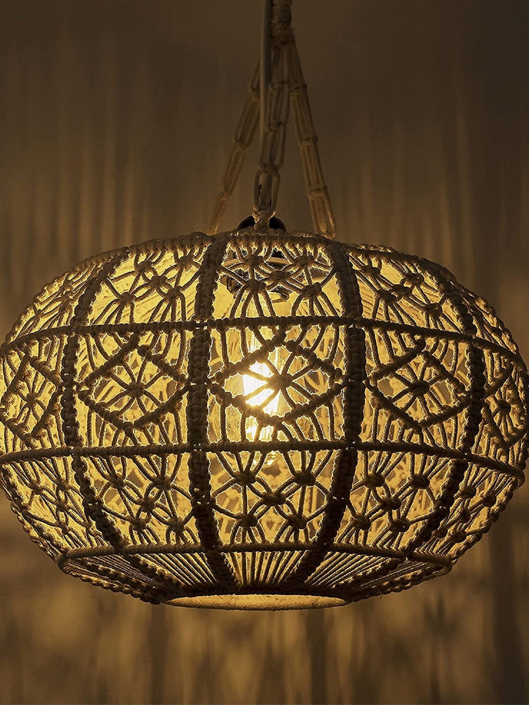 

Kaahira Macrame Boho Light Ceiling Lamp, Off white