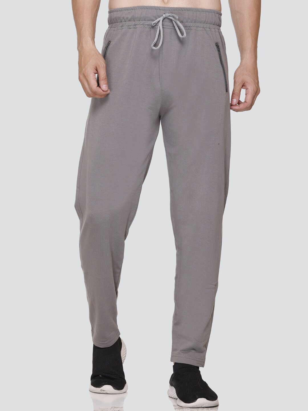 

JINXER Plus Size Men Straight Fit Cotton Track Pants, Grey