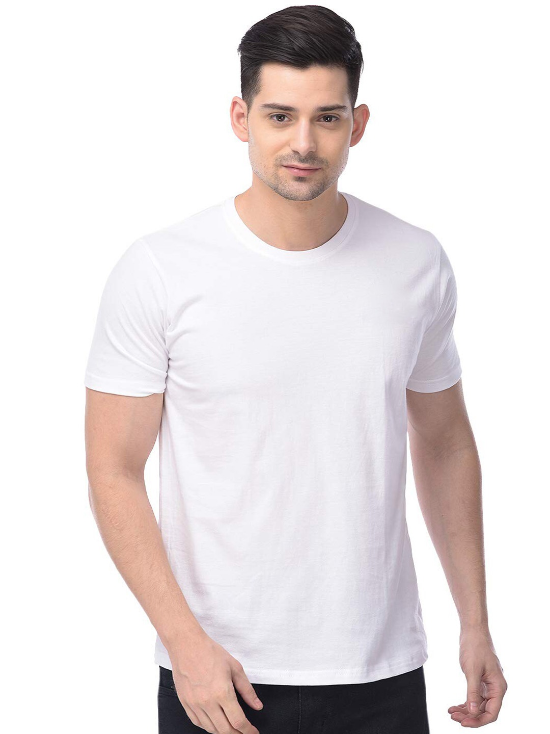 

COLOR CAPITAL Round Neck Cotton T-shirt, White