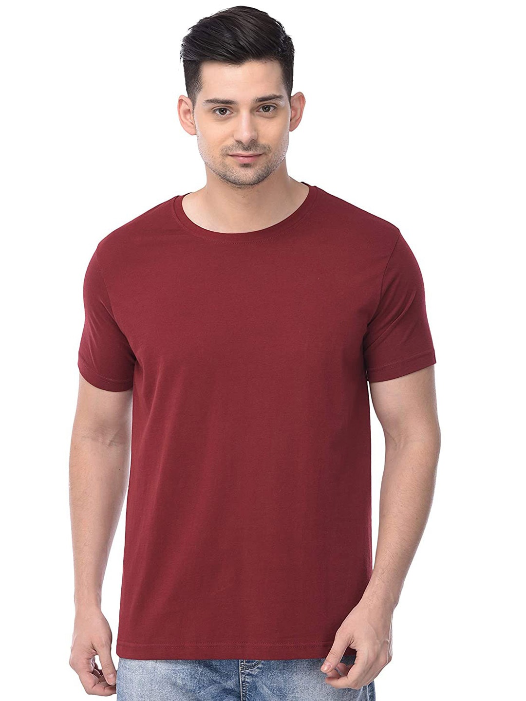 

COLOR CAPITAL Round Neck Cotton T-shirt, Brown