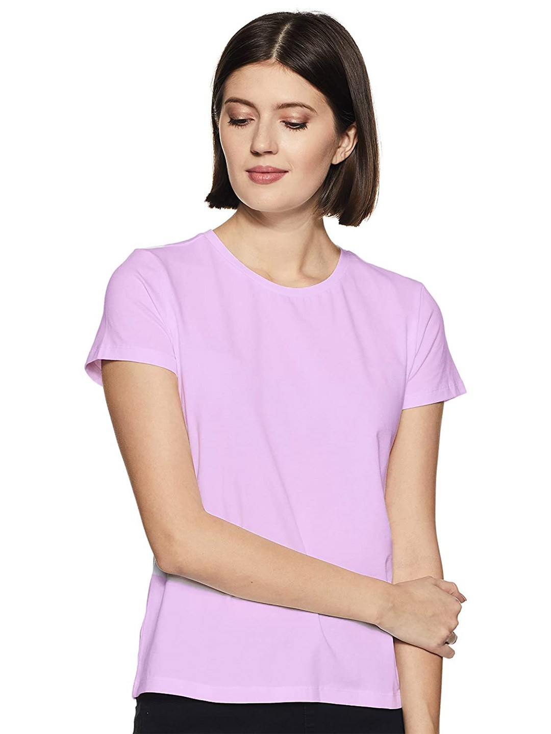 

COLOR CAPITAL Round Neck Cotton T-shirt, Lavender