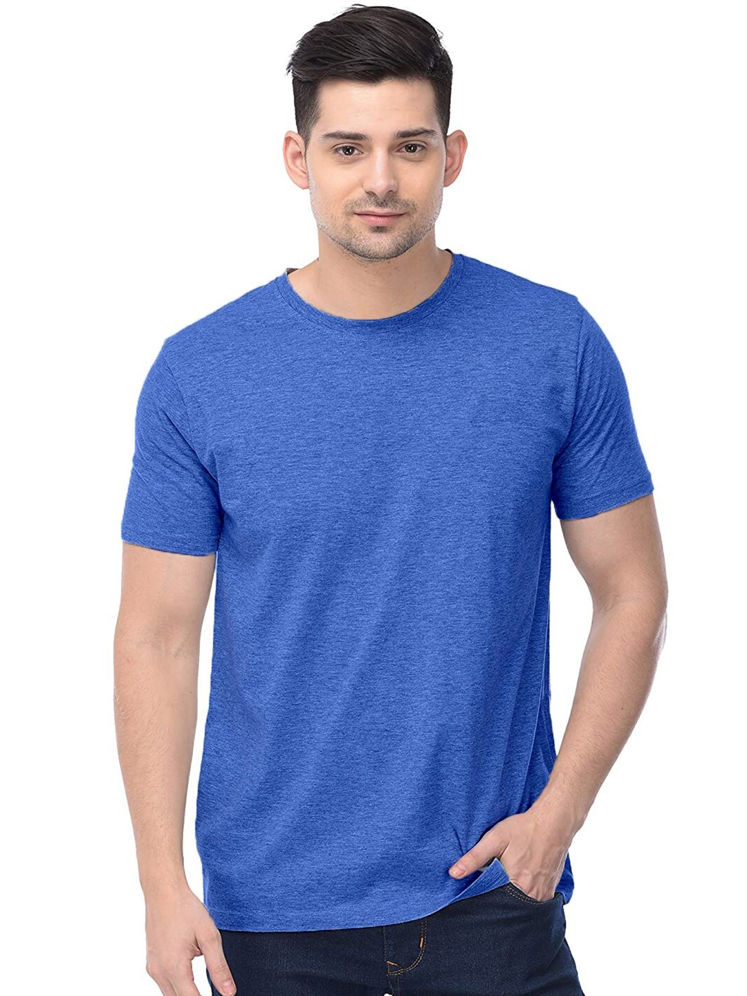 

COLOR CAPITAL Round Neck Short Sleeves Cotton T-shirt, Blue