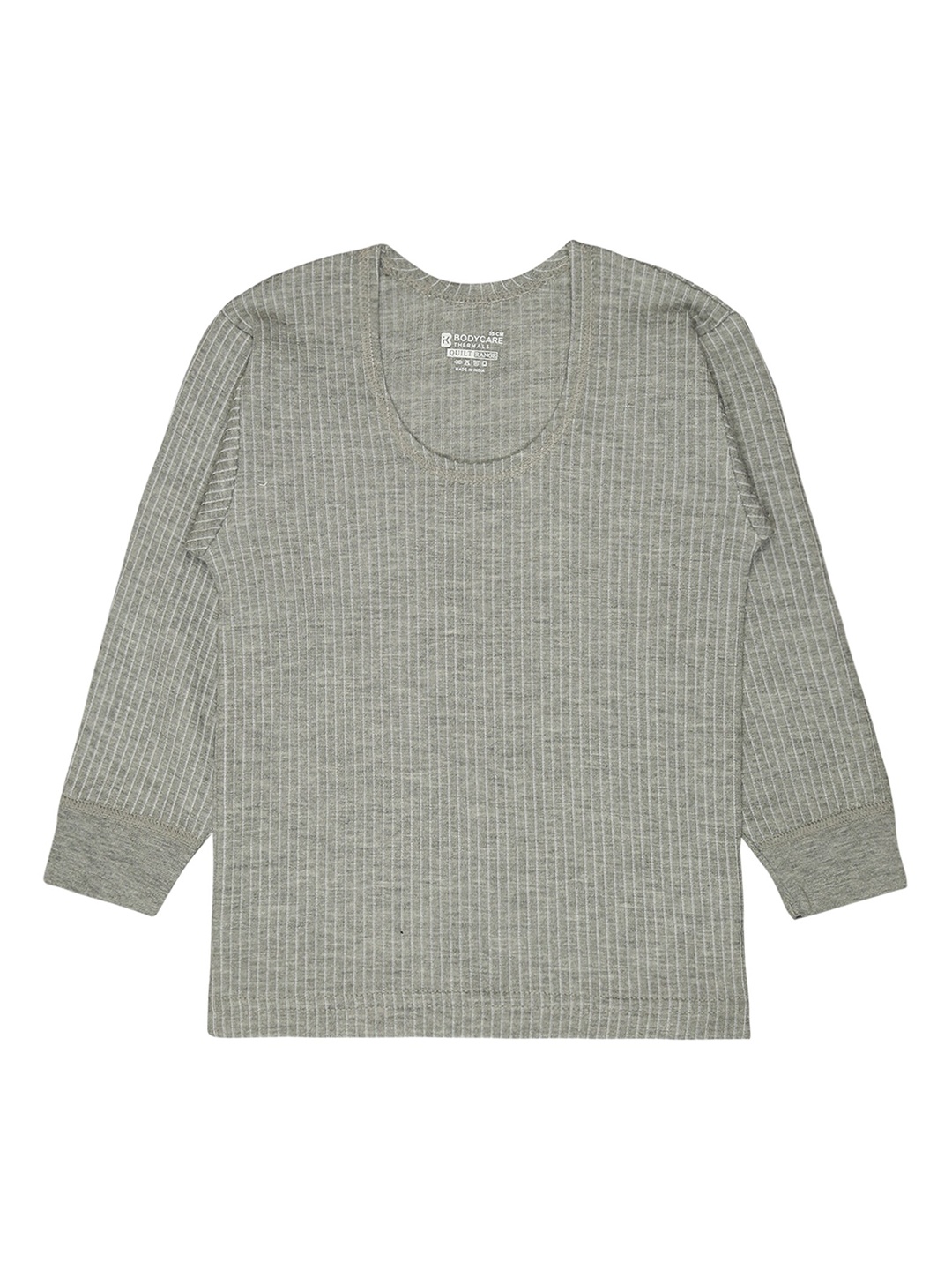 

BODYCARE INSIDER Infants Striped Woolen Thermal Tops, Grey melange