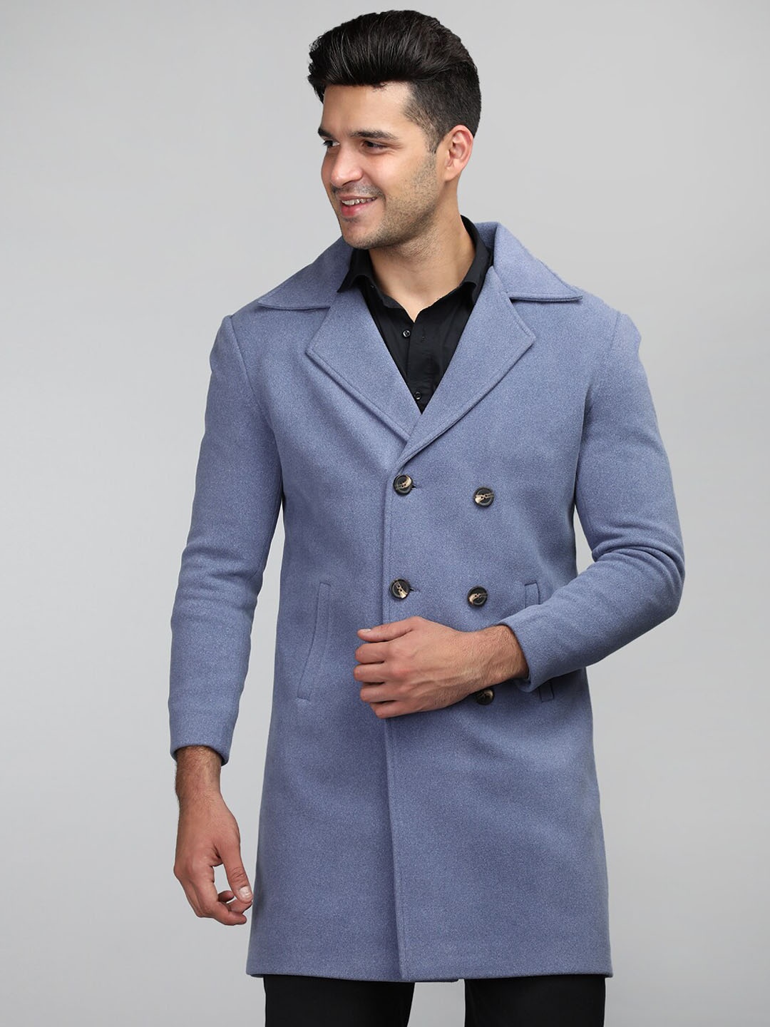 

CHKOKKO Single-Breasted Winter Coats, Blue