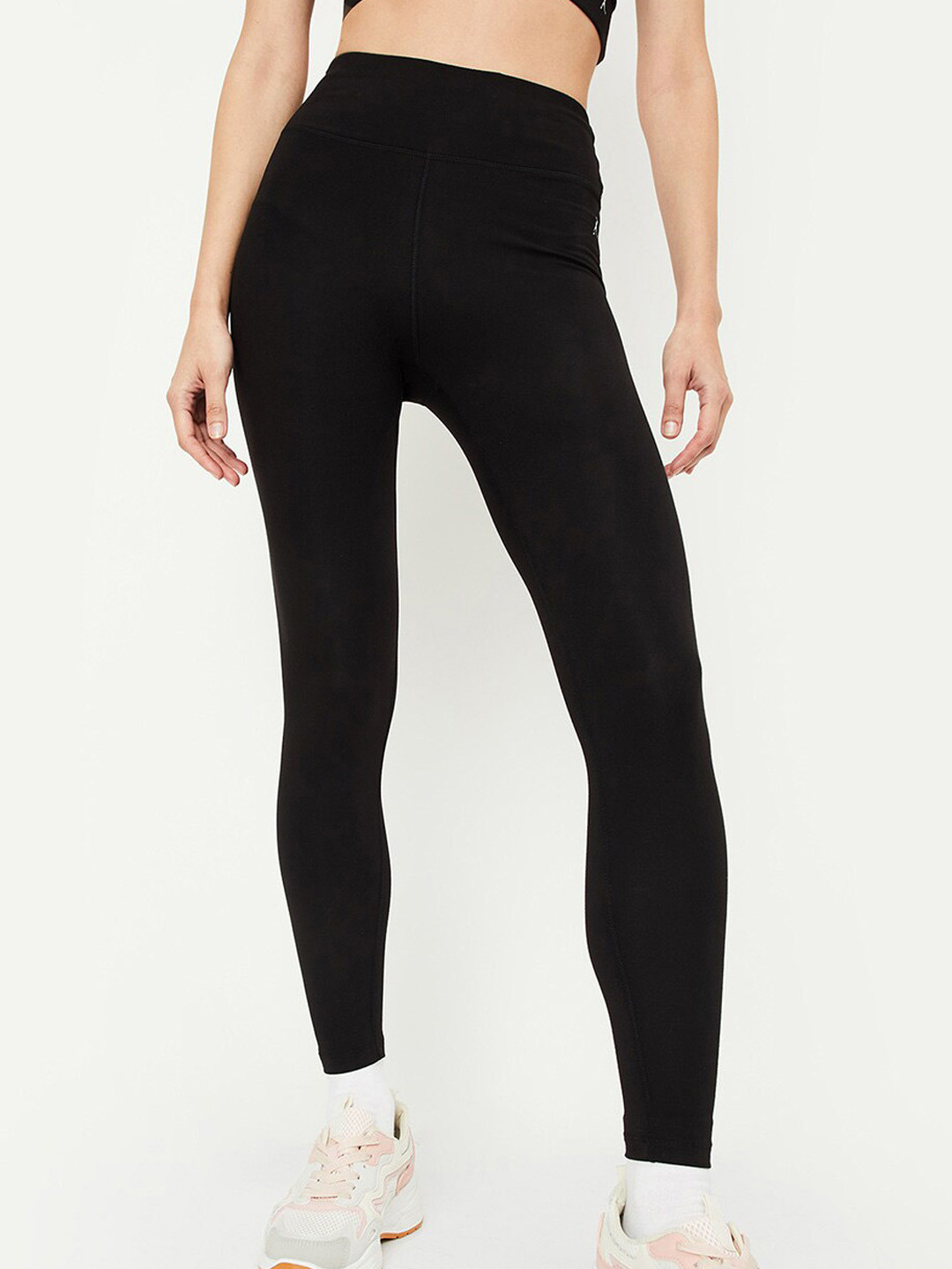

Max Women Slim Fit Ankle Length Cotton Tights, Black