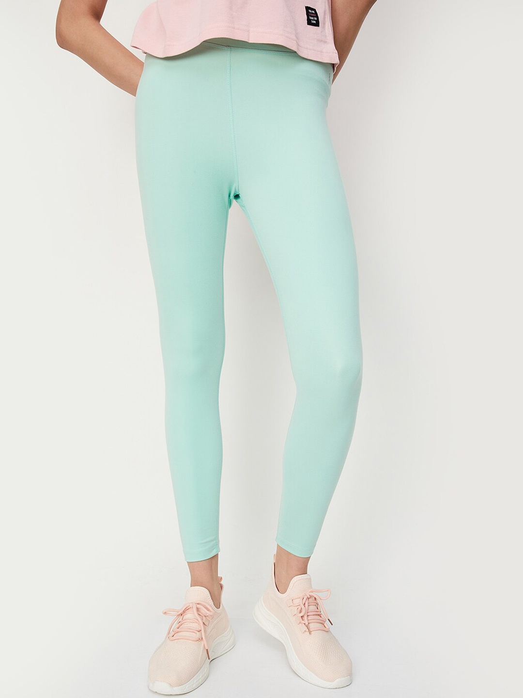 

max Women Ankle Length Tights, Green