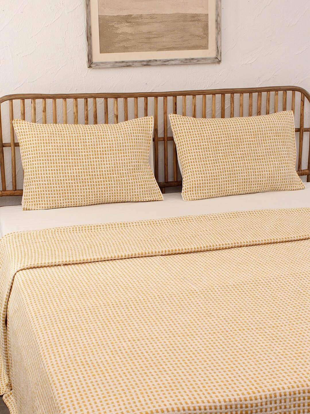 

House This Yellow 120 TC Pure Cotton Double Bed Cover