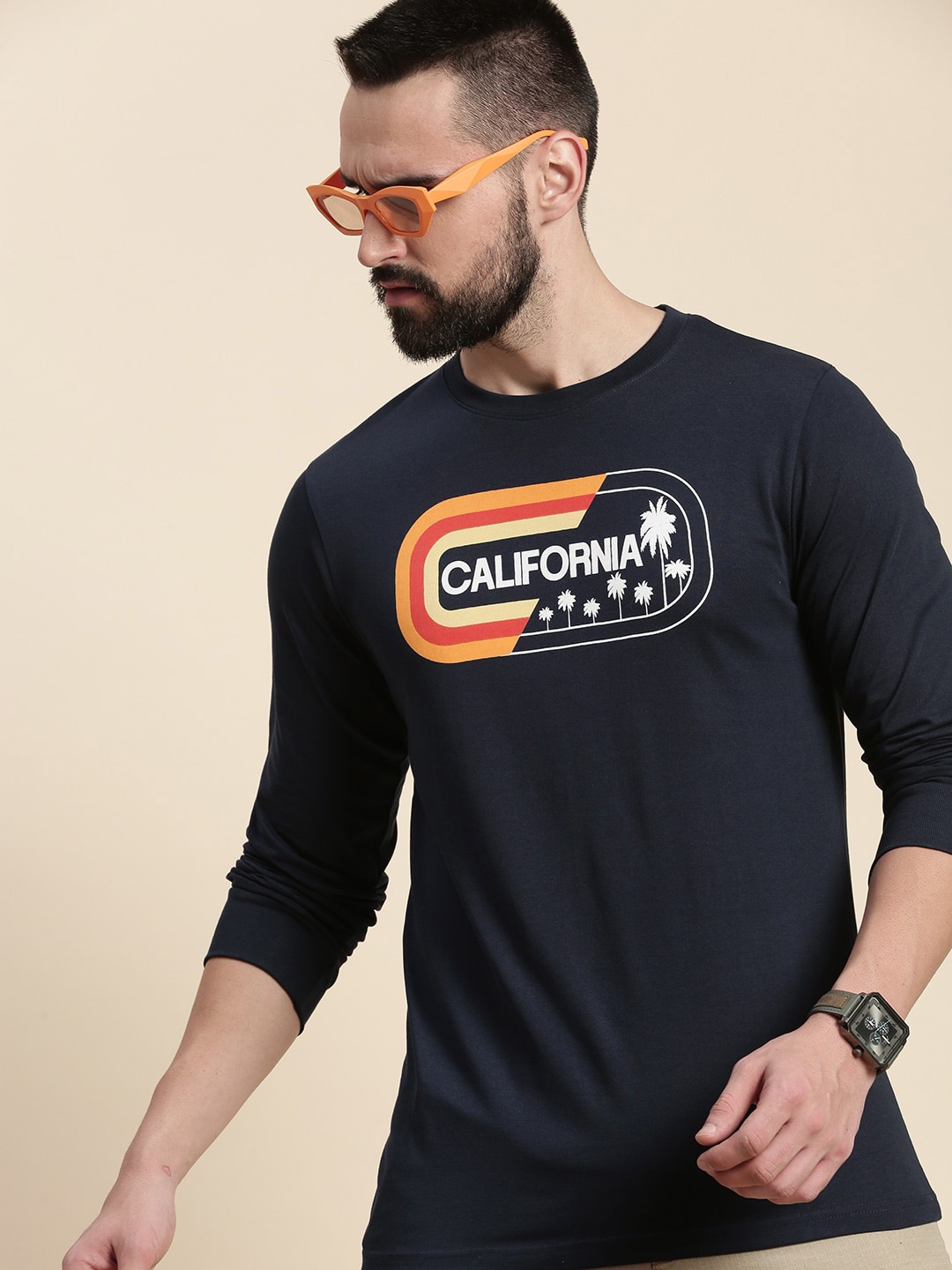

DILLINGER Typographic Printed Pure Cotton T-shirt, Navy blue