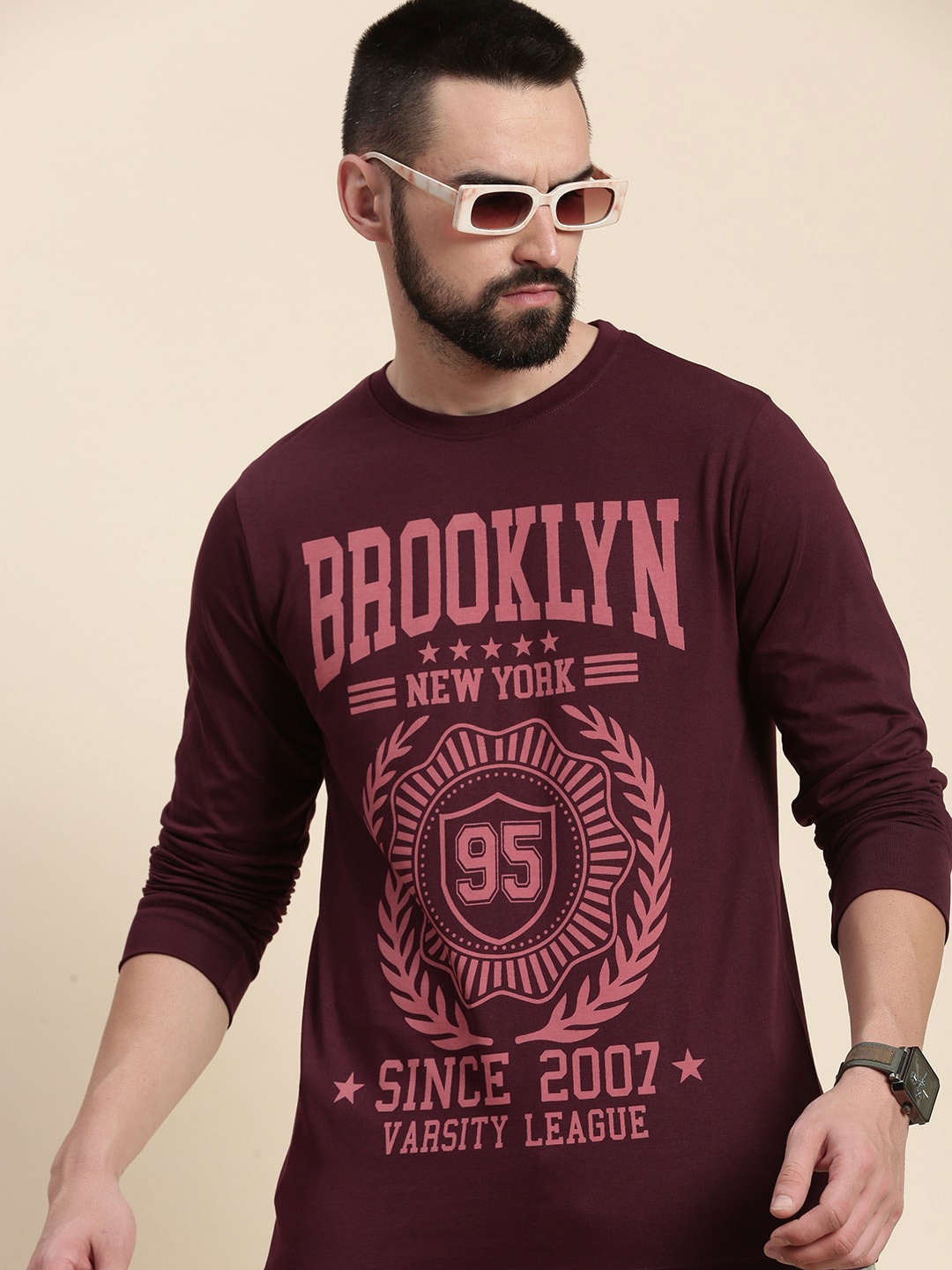 

DILLINGER Typographic Printed Pure Cotton T-shirt, Maroon