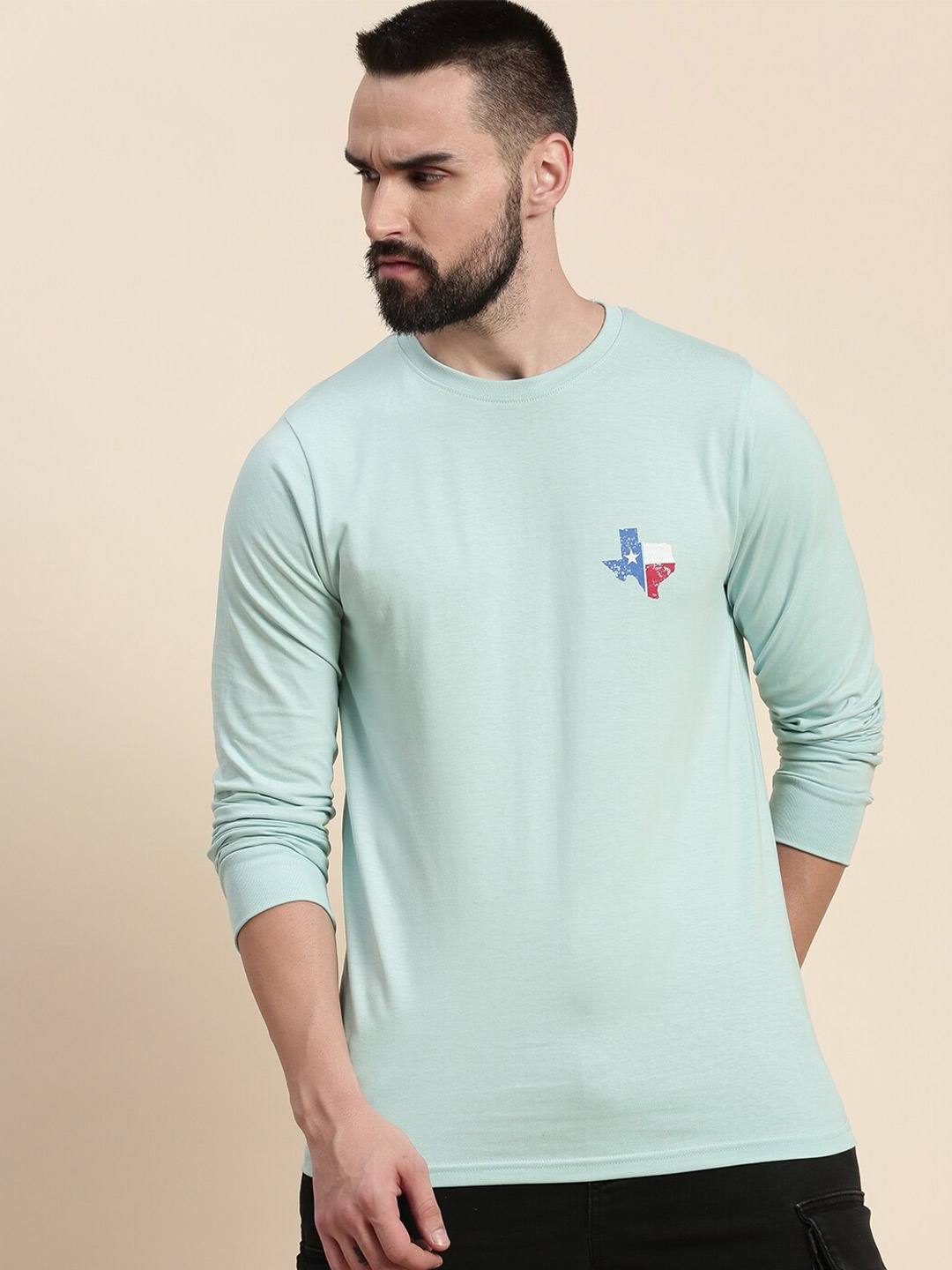 

DILLINGER Graphic Printed Pure Cotton T-shirt, Turquoise blue