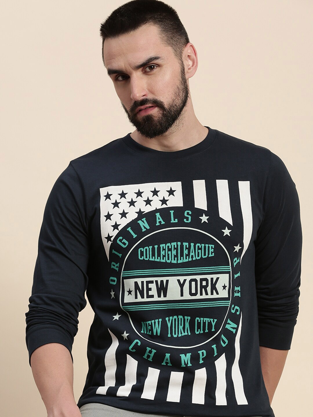 

DILLINGER Graphic Printed Pure Cotton T-shirt, Navy blue