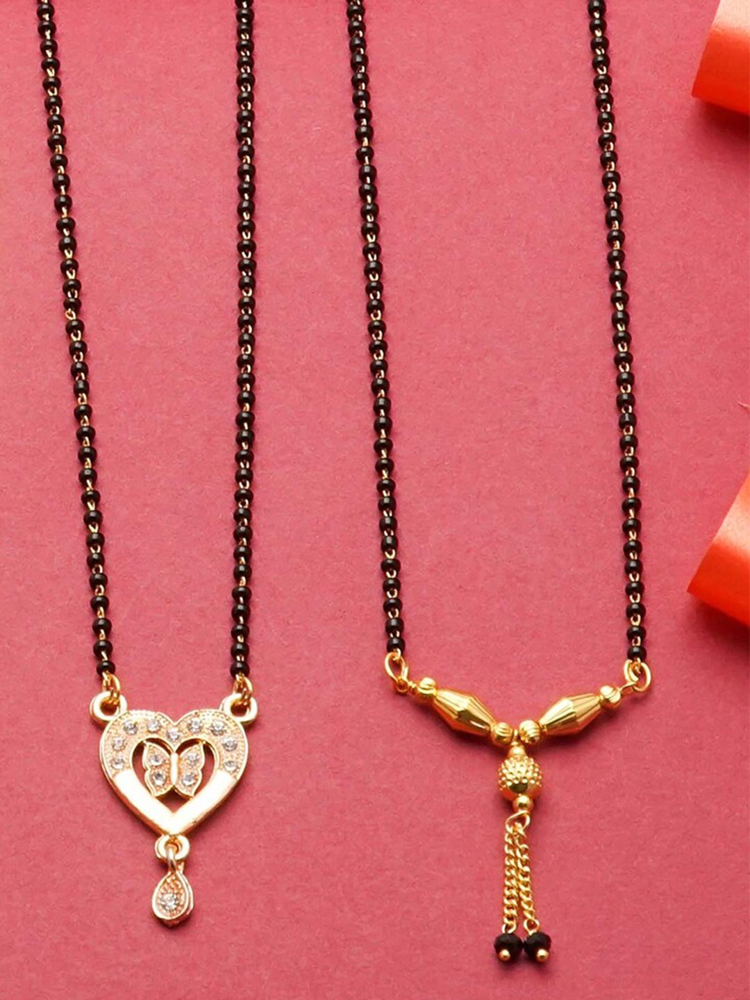 

Ramdev Art Fashion Jwellery Set of 4 Gold Plated Mangalsutra
