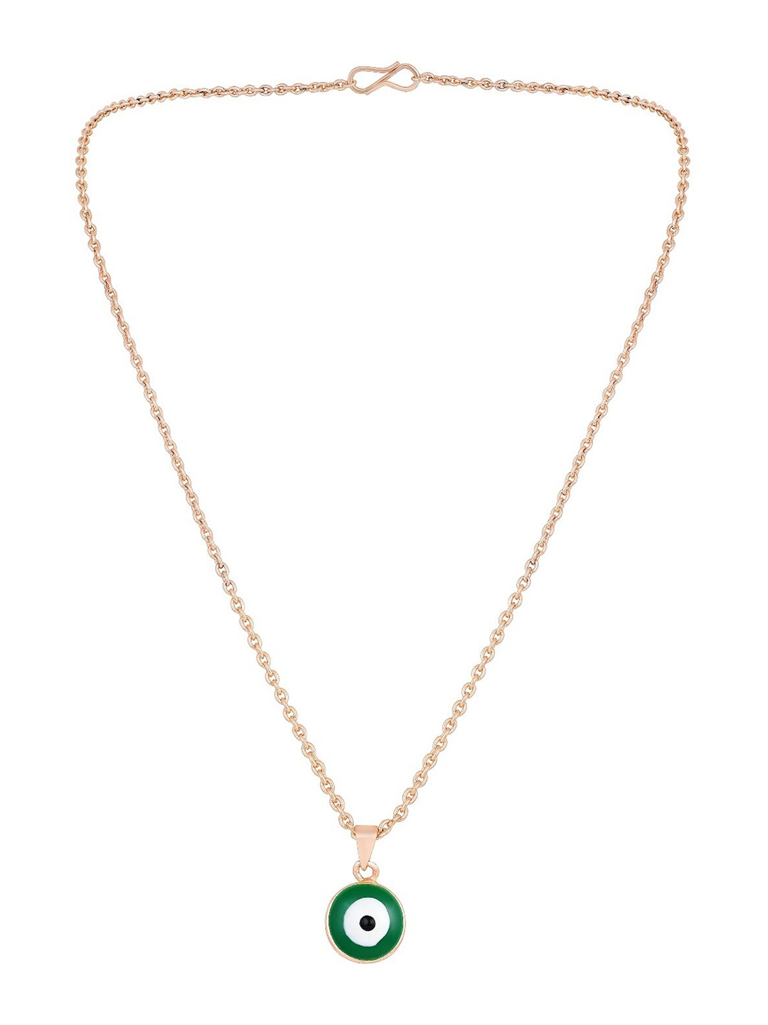 

Mahi Rose Gold-Plated Evil Eye Pendant With Chain