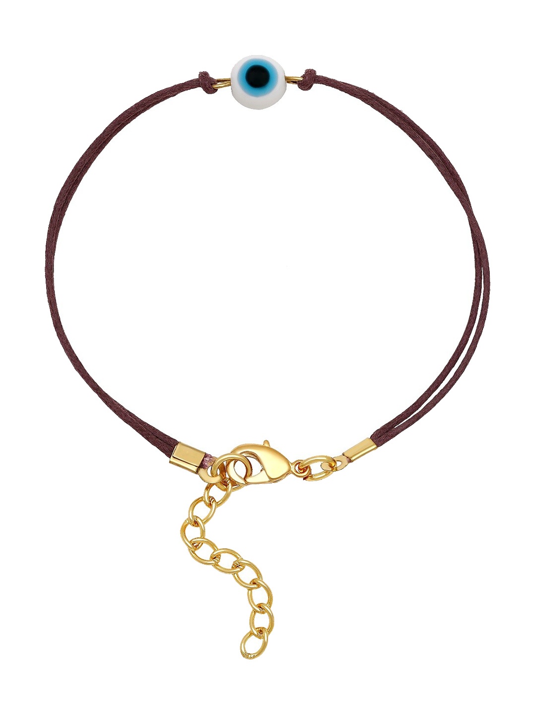 

Mahi Gold-Plated Evil Eye Charm Adjustable Anklet