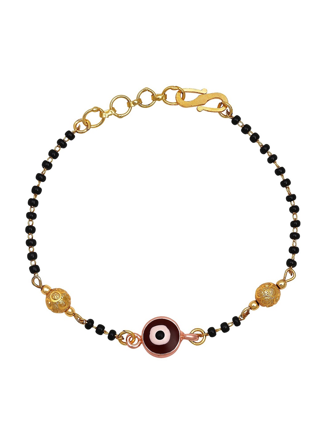 

Mahi Gold-Plated Meenakari Work Evil Eye Mangalsutra Bracelet, Multi