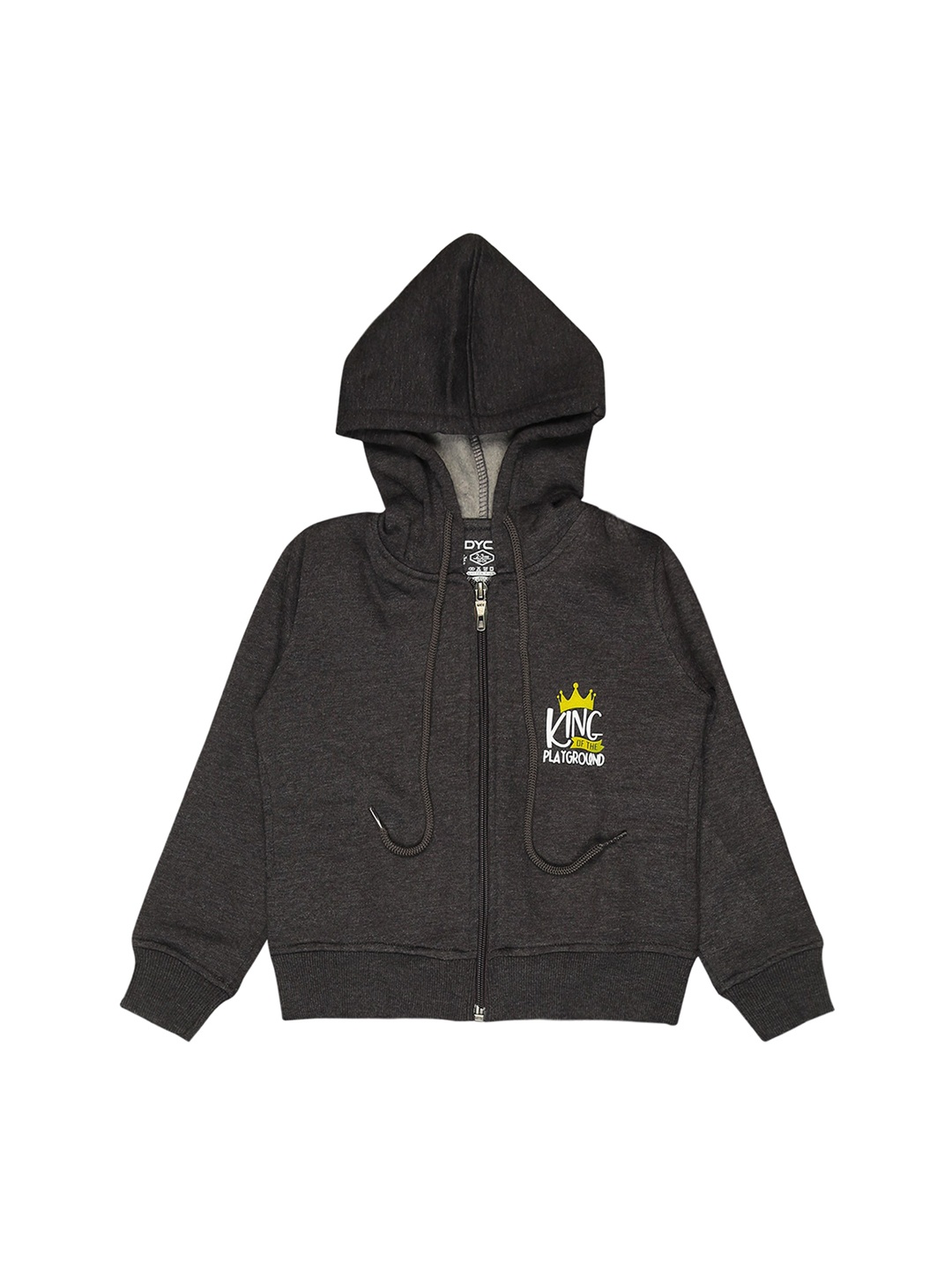 

DYCA Boys Hooded Fleece Zip Detail Bomber Jacket, Charcoal