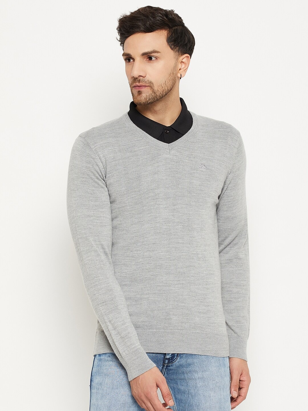 

98 Degree North Long Sleeves Woollen Pullover, Grey