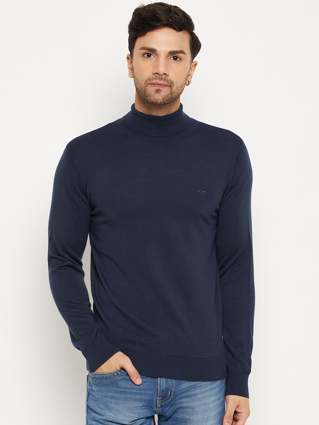 

98 Degree North High Neck Wool Pullover, Teal