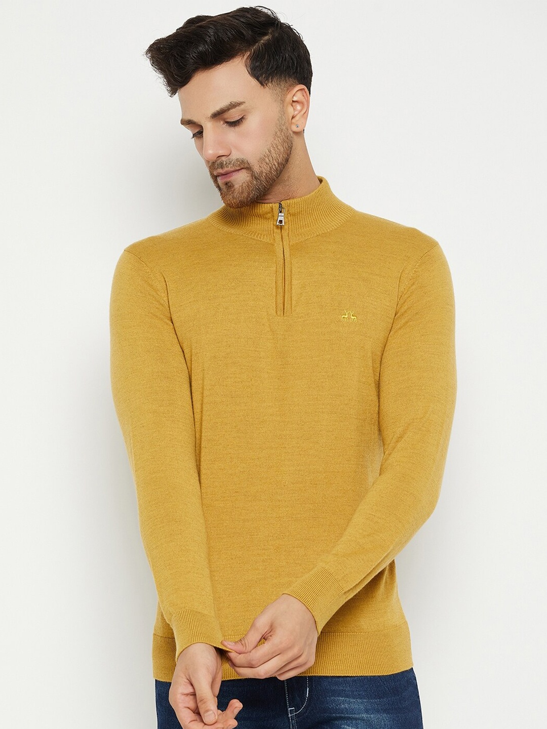 

98 Degree North Mock Neck Pullover Sweater, Yellow