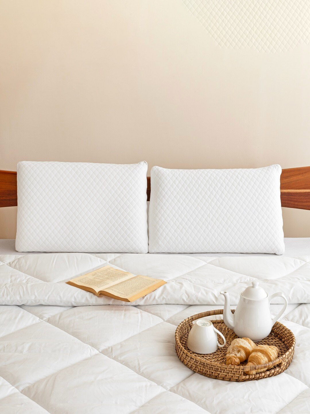

HOMEMONDE White 2 Pieces Cotton Sleep Pillows