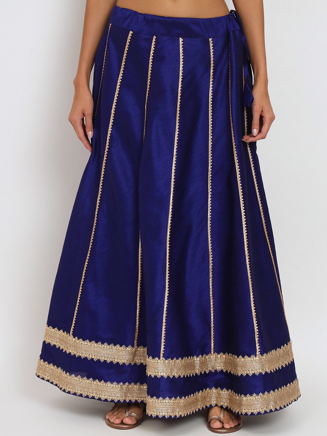 

studio rasa Embellished Flared Maxi Skirt, Blue