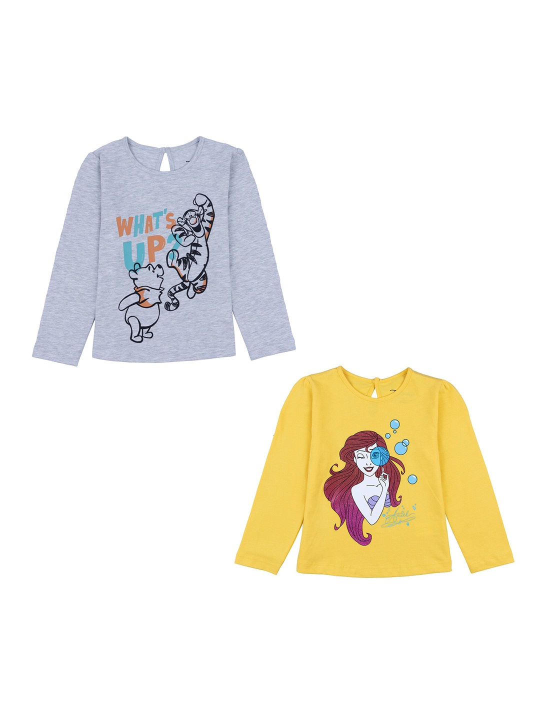 

Disney Girls Pack of 2 Winnie The Pooh Printed T-shirt, Grey