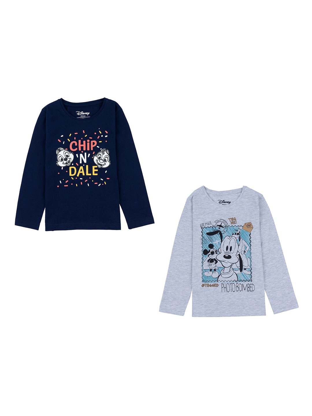 

Disney Boys Pack of 2 Typography Printed Cotton T-shirt, Blue