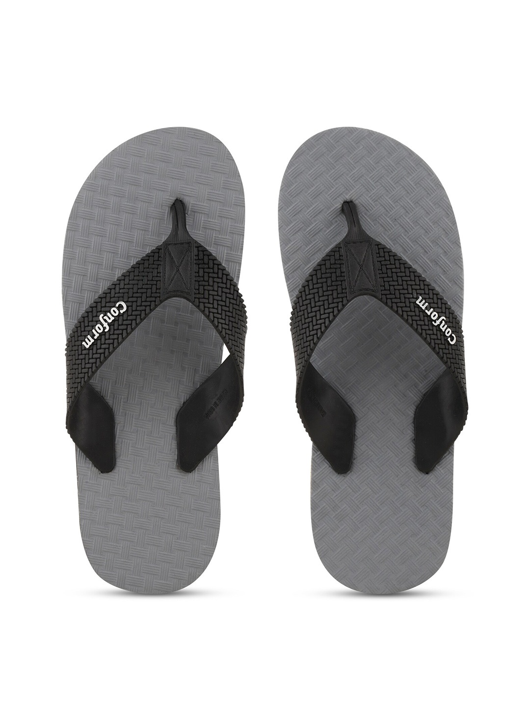 

BEONZA Men Textured Thong Flip-Flops, Grey