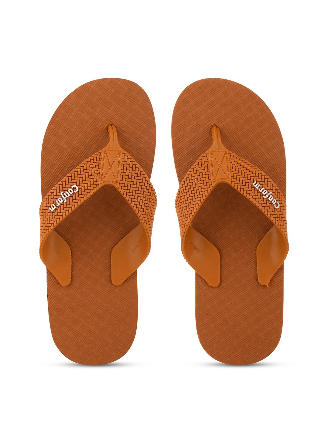 

BEONZA Men Textured Thong Flip-Flops, Tan