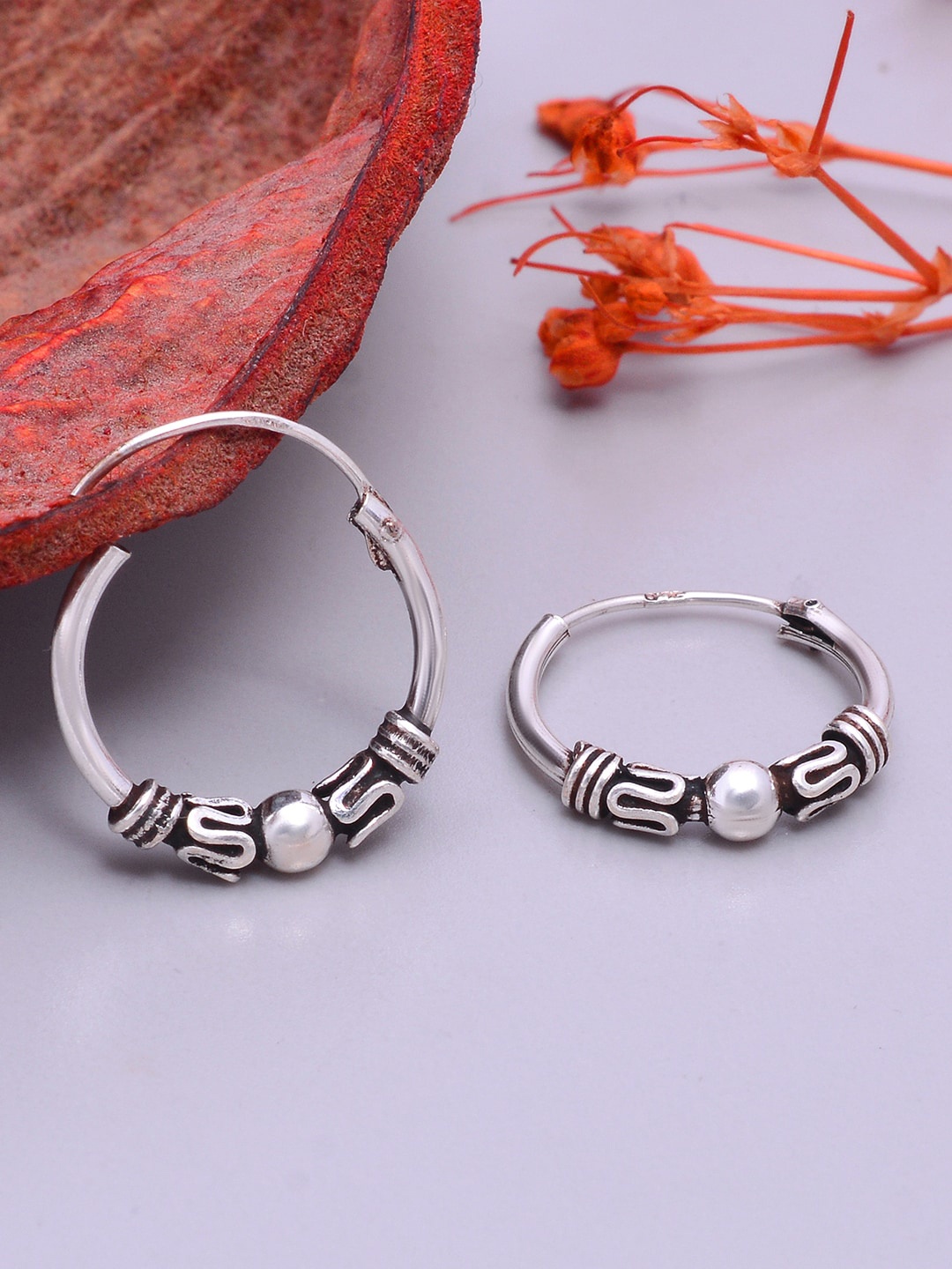 

Abhooshan 92.5 Sterling Silver Hoop Earrings