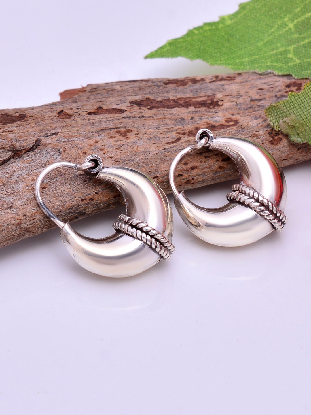 

Abhooshan Unisex 92.5 Sterling Silver Hoop Earrings