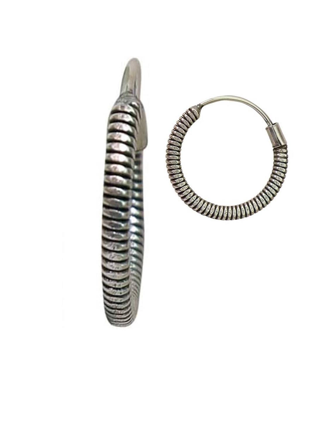 

Abhooshan 92.5 Sterling Silver Silver-Plated Contemporary Hoop Earrings